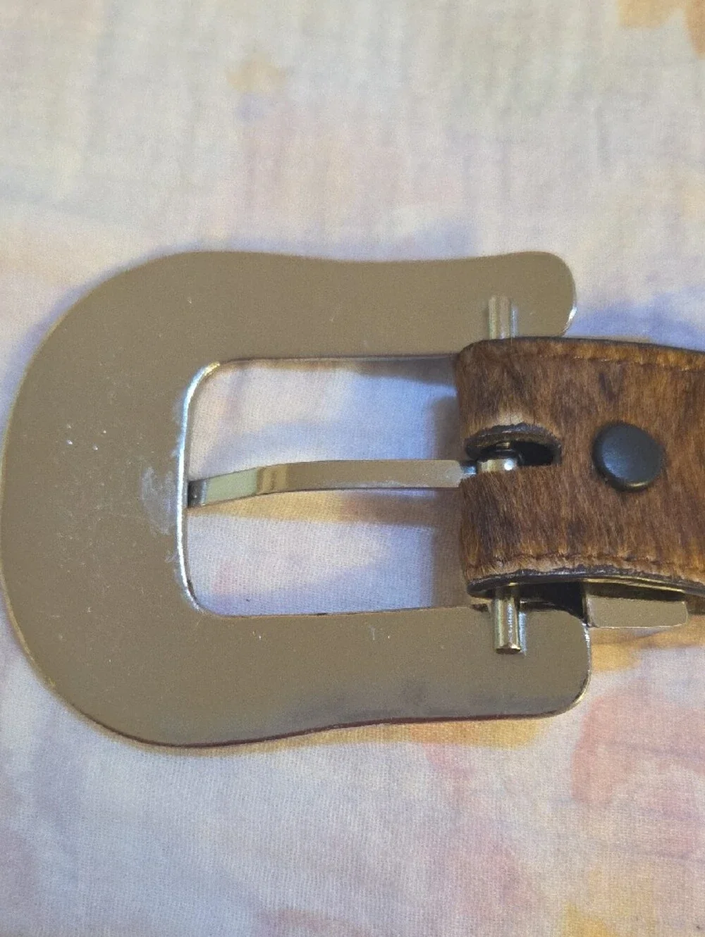 DDD 3-D Studded Western Leather Belt with Silver Buckle